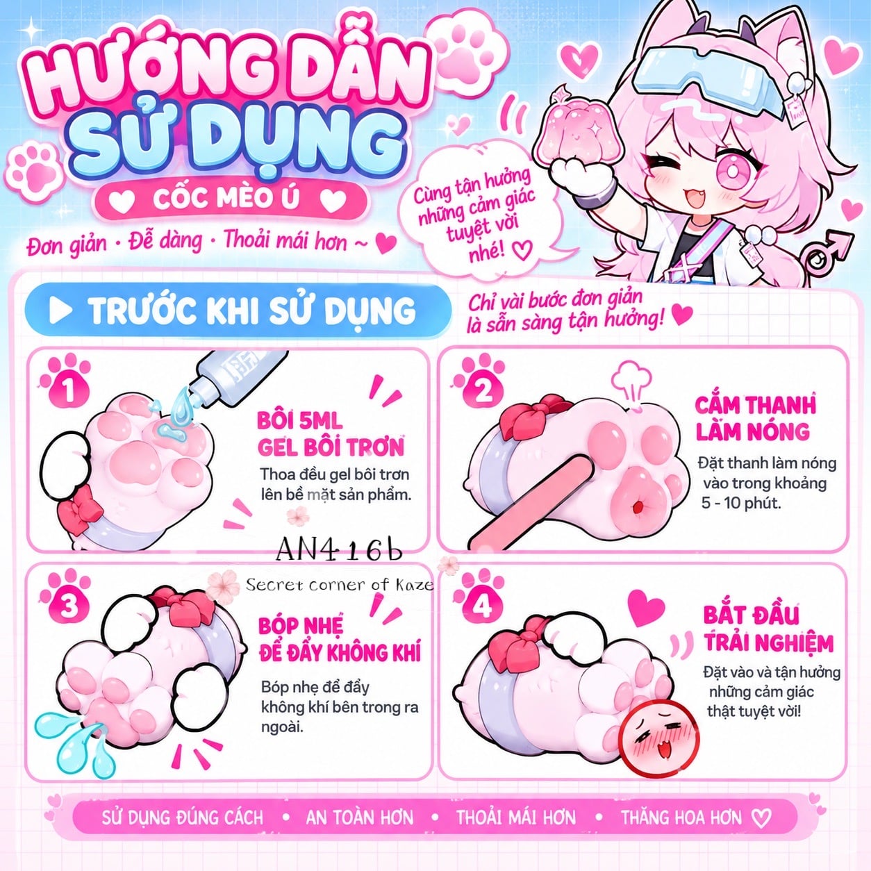 Chân mèo hồng AN416b