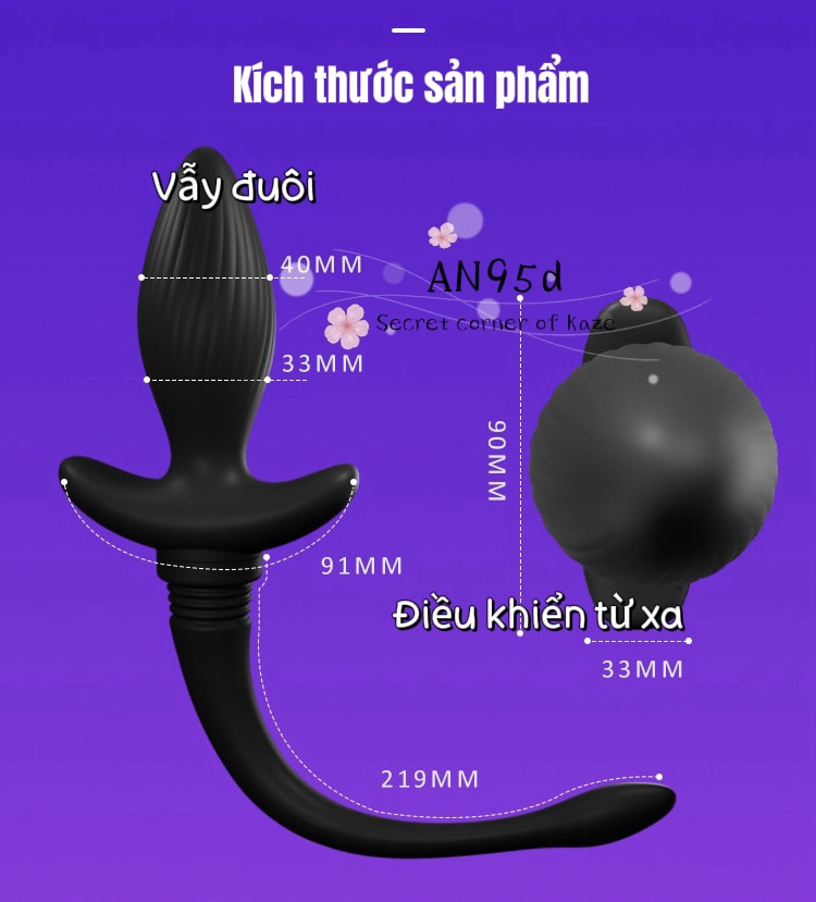 Buttplug đuôi cún vẫy AN95d