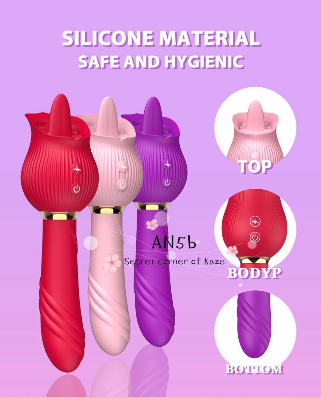 Hoa hồng liếm rung hai đầu AN5b