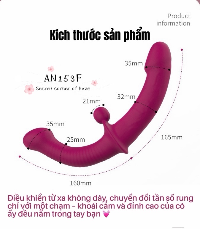 Pink lesbian relax toy rung ba điểm  AN153f