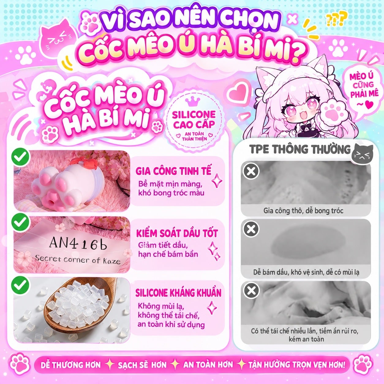 Chân mèo hồng AN416b