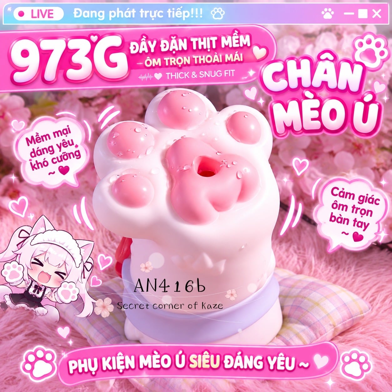 Chân mèo hồng AN416b