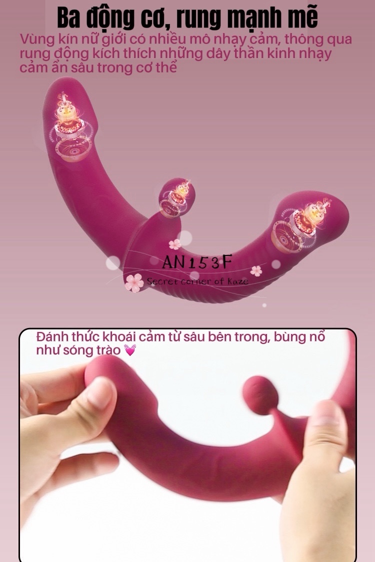 Pink lesbian relax toy rung ba điểm  AN153f