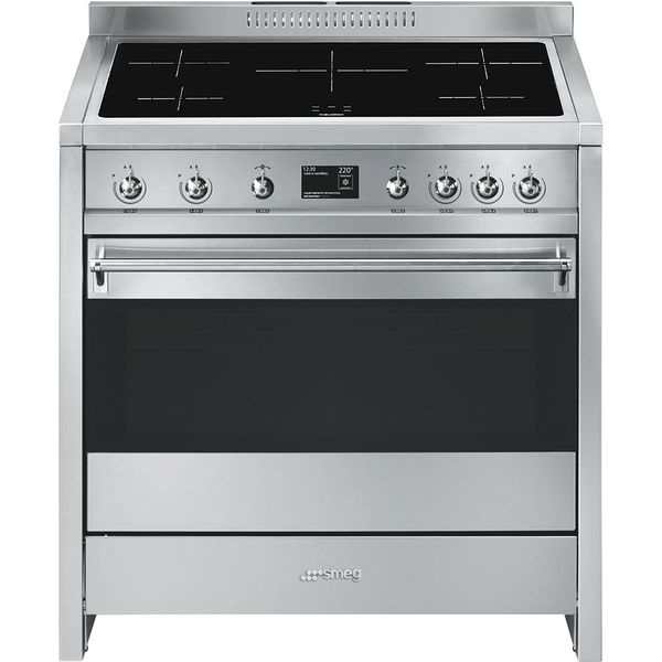 BẾP NẤU KÈM LÒ NƯỚNG  CÓ MẶT BẾP TỪ SMEG CLASSIC, 90CM - Smeg - BẾP NẤU KÈM LÒ NƯỚNG  CÓ MẶT BẾP TỪ SMEG CLASSIC, 90CM