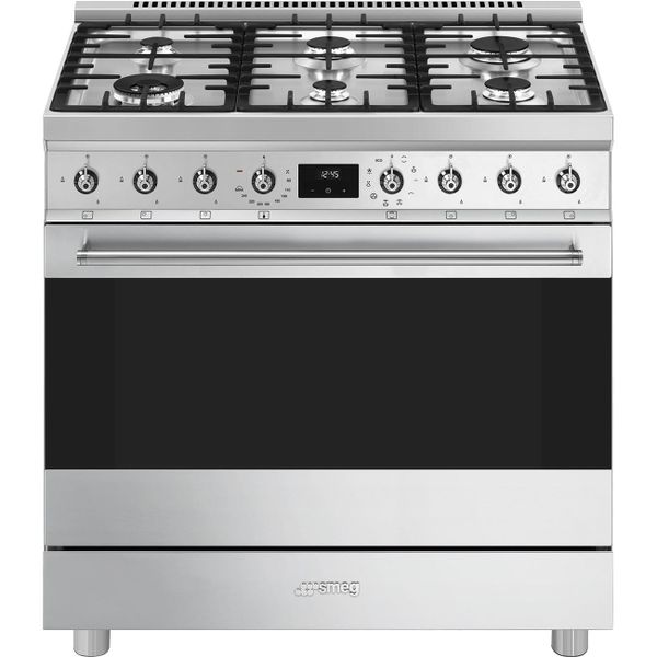 BẾP NẤU KÈM LÒ NƯỚNG  CÓ MẶT BẾP GAS  SMEG CLASSIC, 90CM - Smeg - BẾP NẤU KÈM LÒ NƯỚNG  CÓ MẶT BẾP GAS  SMEG CLASSIC, 90CM