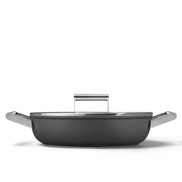 Chảo sâu lòng 2 tay cầm Smeg DPF2812BLM - Smeg - Với thành thấp và bề mặt nấu rộng, chảo sâu lòng có 2 tay cầm (Deep Pan) rất lý 