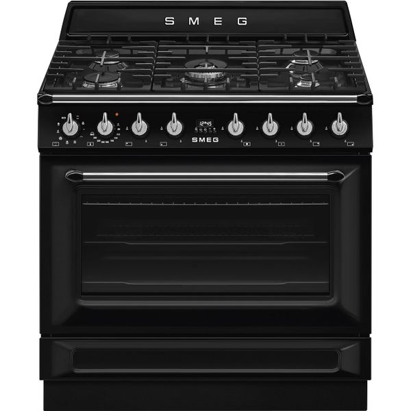 BẾP NẤU KÈM LÒ NƯỚNG CÓ MẶT BẾP GAS  115L - TR90GMBL - Smeg - Bếp đa năng thiết kế nhỏ gọn với lò nướng điện và bếp từ: sự kết hợp hoàn hảo gi
