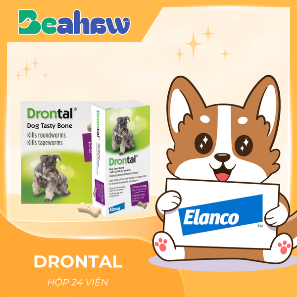 DRONTAL tẩy giun dạng viên cho chó – Beahaw