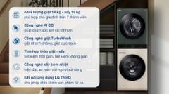 Tháp giặt sấy LG WashTower Inverter giặt 14 kg - sấy 10 kg WT1410NHEG