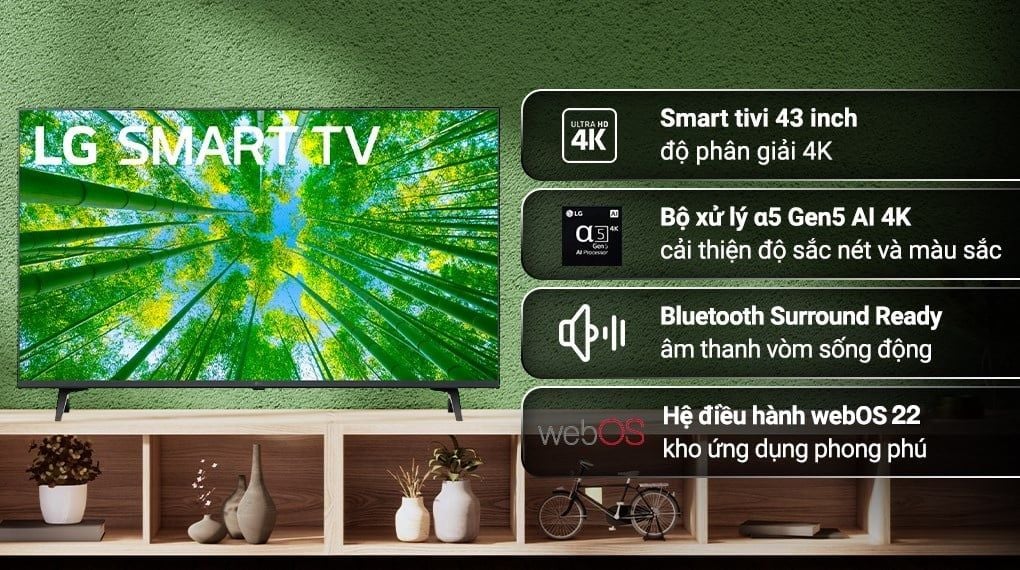Smart Tivi LG AI 4K 43 inch 43UQ7550PSF