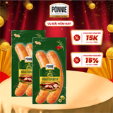  [Combo 2]  Xúc xích thanh trùng Ponnie Premium vị Bratwurst xông khói 2cây x 140gr 