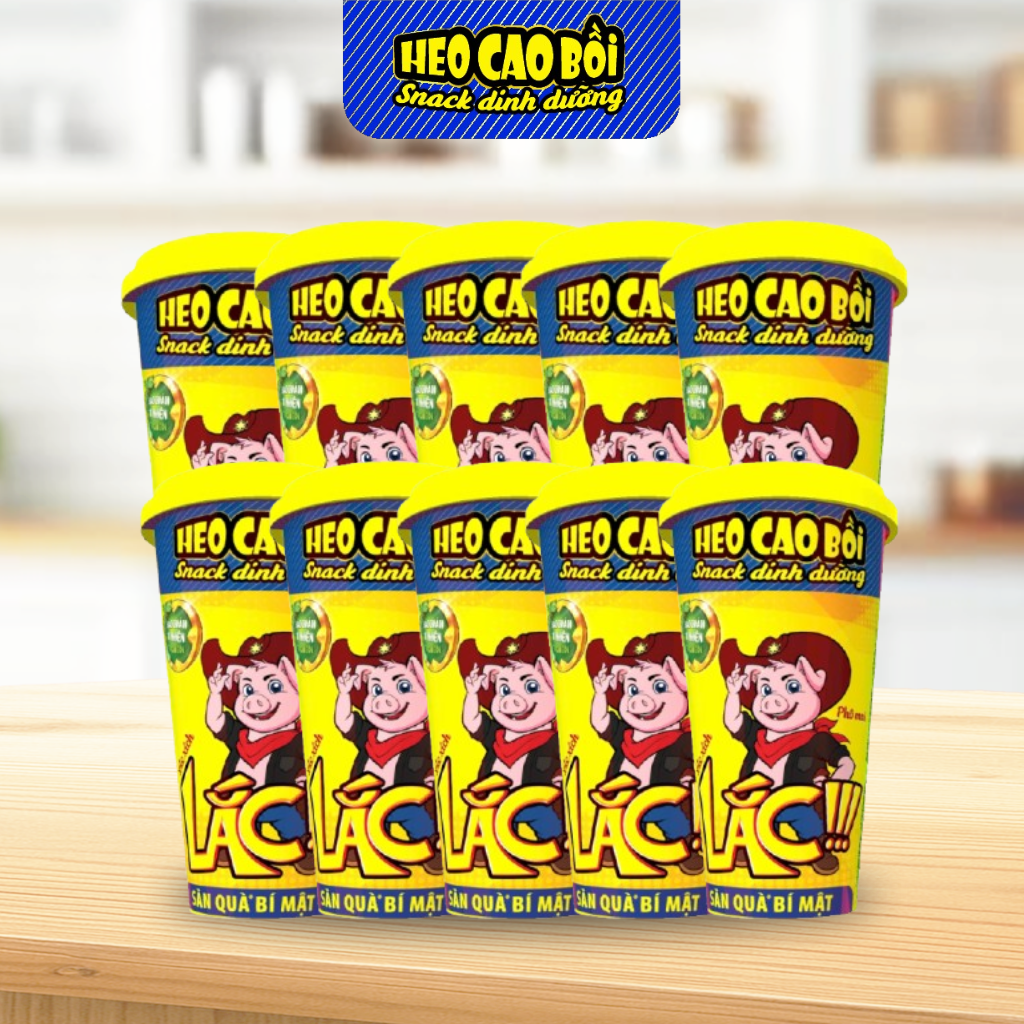  [Combo 10] Xúc xích tiệt trùng Heo cao bồi lắc phô mai ly x (3cây x 13gr + 1gói lắc 3.2gr) 