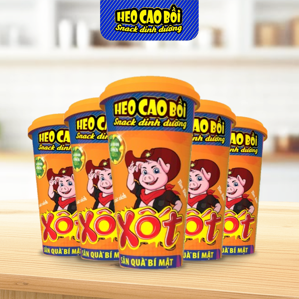  [Combo 5] Xúc xích tiệt trùng Heo cao bồi xốt tôm sữa ly x (3cây x 13gr + 1gói xốt 12gr + 1gói hạt giòn 1.5gr) 