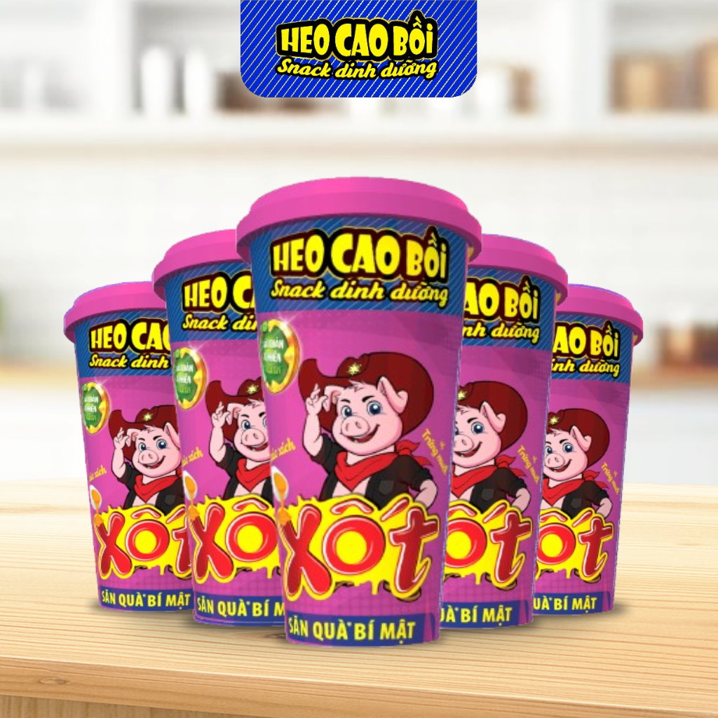  [Combo 5] Xúc xích tiệt trùng Heo cao bồi xốt trứng muối ly x (3cây x 13gr + 1gói xốt 9gr) 