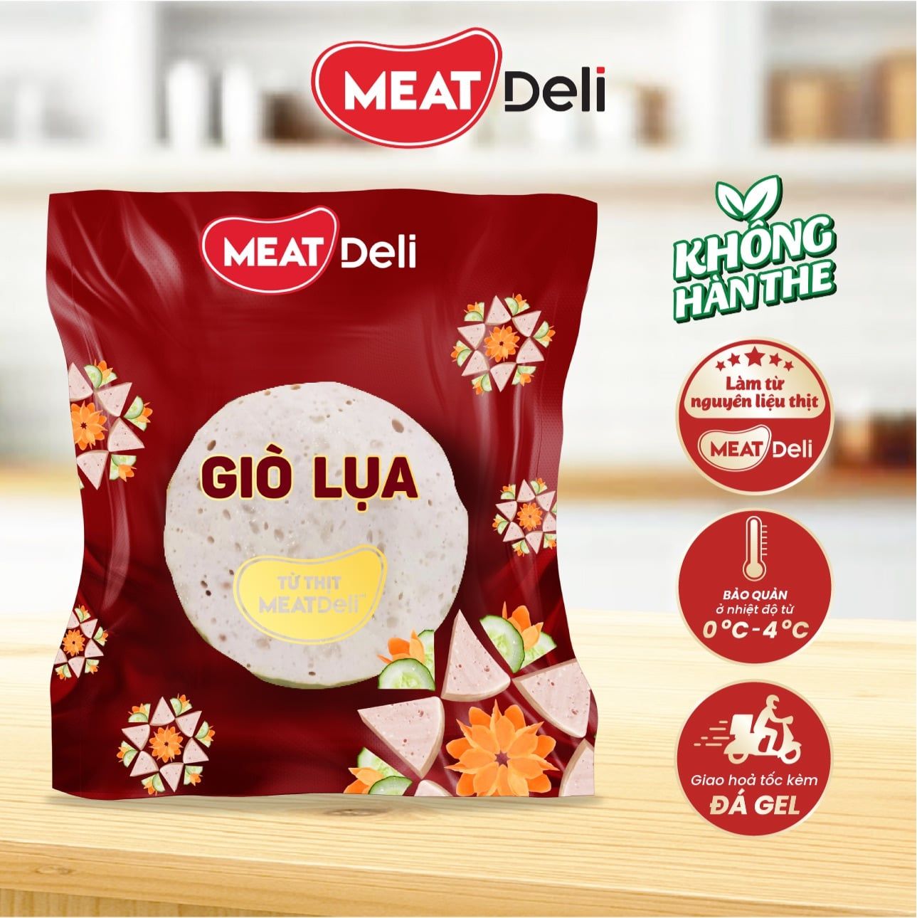  Giò lụa hảo hạng MEATDeli cắt khoanh 300gr 