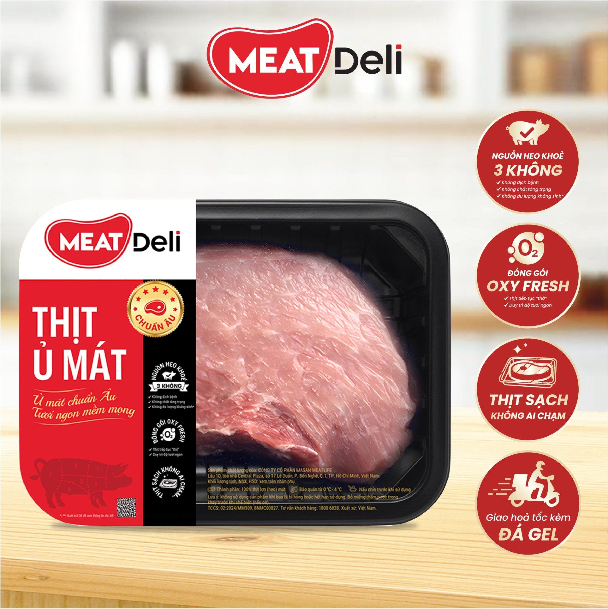 Thịt Nạc đùi  heo MEATDELI 450gr 