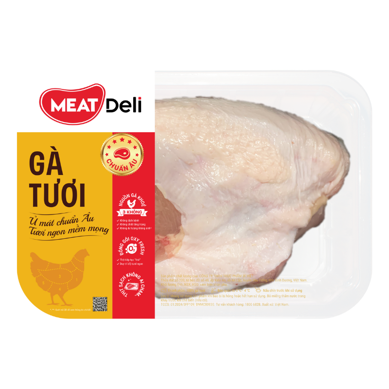  Ức gà nguyên xương MEATDeli 500gr 