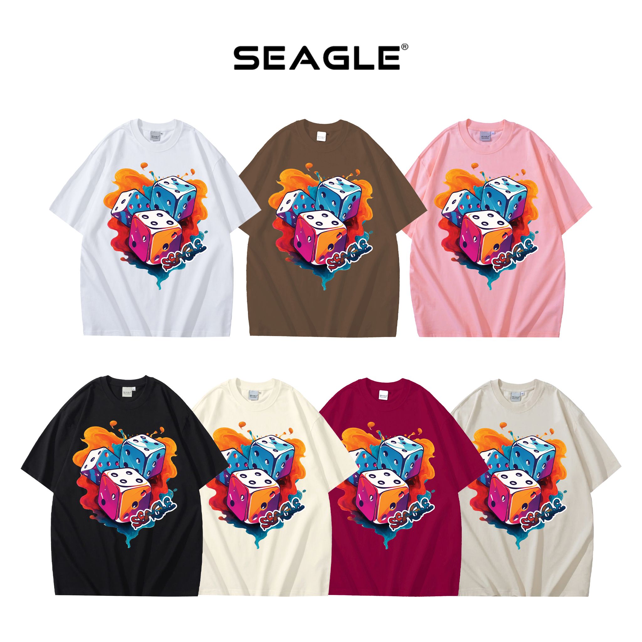  Áo thun Oversize Unisex in xúc xắc 