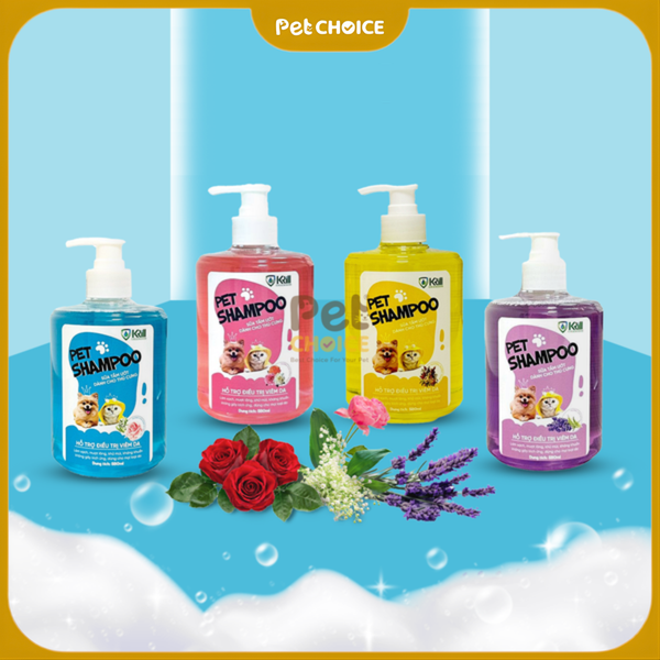 Sữa tắm cho chó mèo Krill dưỡng lông lưu hương khử mùi hôi chai 580ml