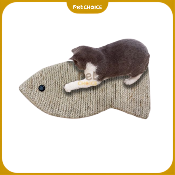 Bàn cào móng cho mèo hình cá làm bằng dây thừng siêu bền