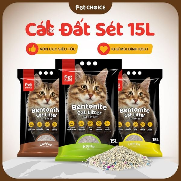 Cát vệ sinh đất sét bentonite cho mèo