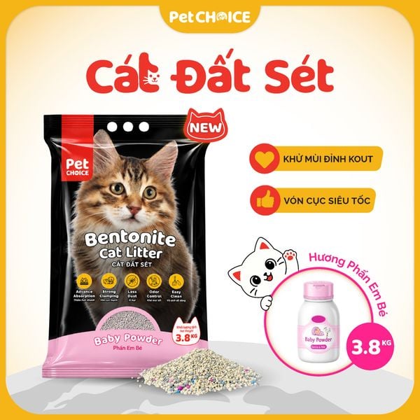 Cát vệ sinh đất sét bentonite cho mèo