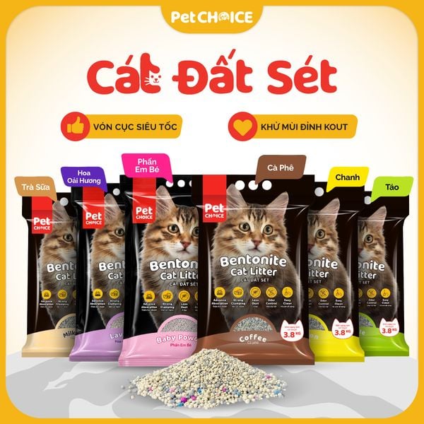 Cát vệ sinh đất sét bentonite cho mèo