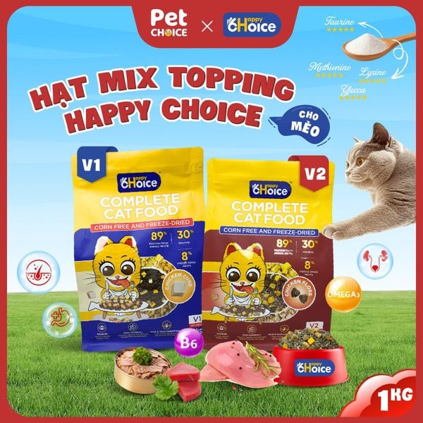 Hạt Mix Siêu Topping Cho Mèo Happy Choice Túi 1KG