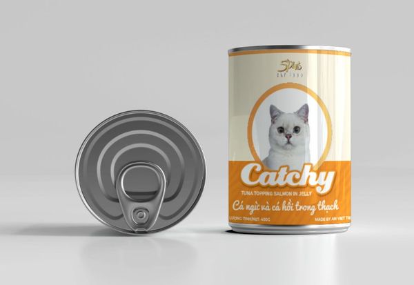 Pate Catchy 400g, pate trong thạch cho mèo mọi lứa tuổi