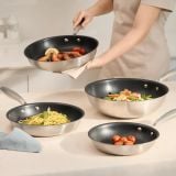 Combo Trợ thủ nhà bếp 3: Chảo Inox chống dính nguyên khối Omi Essential 24cm và Bộ 2 thớt đa năng Yoko - 4