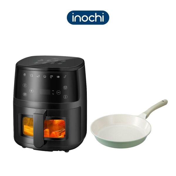  Combo Nồi chiên không dầu 5L Akiba &  Chảo vân đá Omi Simple 20cm 