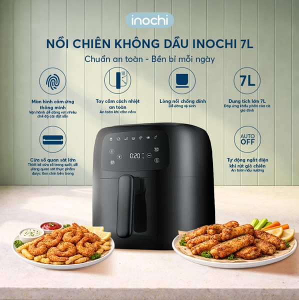  Combo Khách Đến Chơi Nhà: Nồi chiên không dầu 7L và Ấm đun đa năng Akiba 