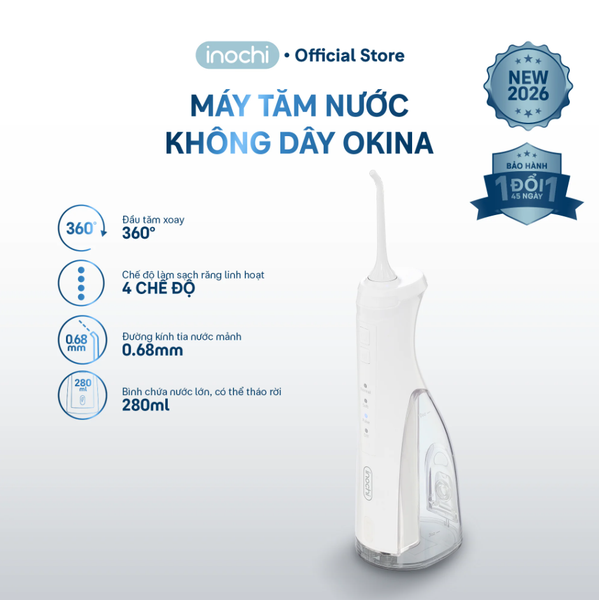  Combo Chăm Răng Sáng Khỏe: Máy tăm nước không dây Okina và Bàn chải điện Okina Lite Xanh 