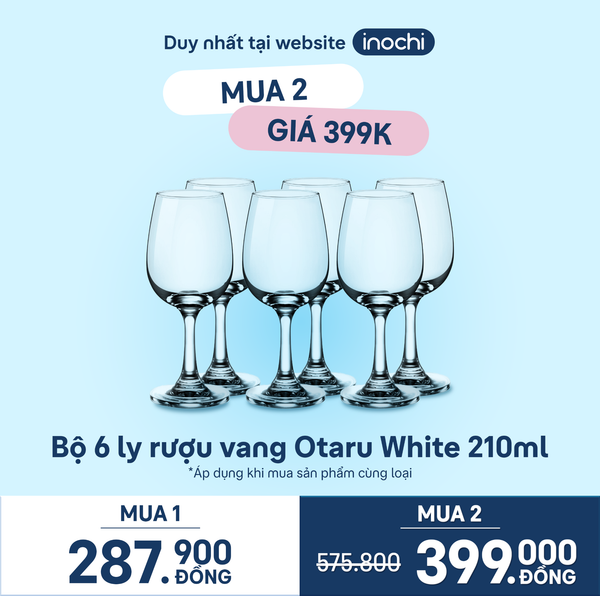  Bộ 6 ly rượu vang Otaru White 210 ml 