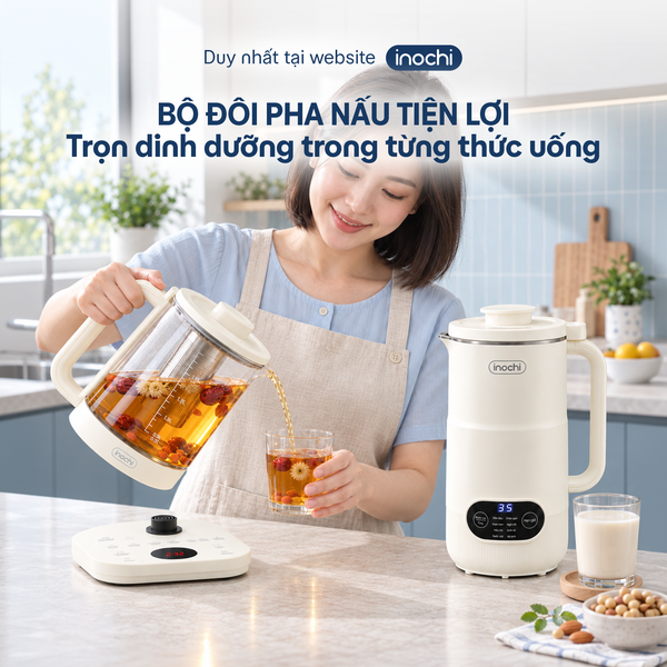  Combo Quà Tặng Gia Đình 2: Daily Meal - Ấm đun đa năng Akiba và Máy làm sữa hạt Akiba Mellow 