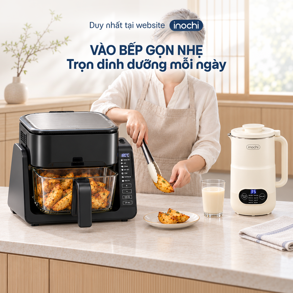  Combo Quà Tặng Gia Đình 3: Daily Meal - Nồi chiên không dầu 6in1 và Máy làm sữa hạt Akiba Mellow 