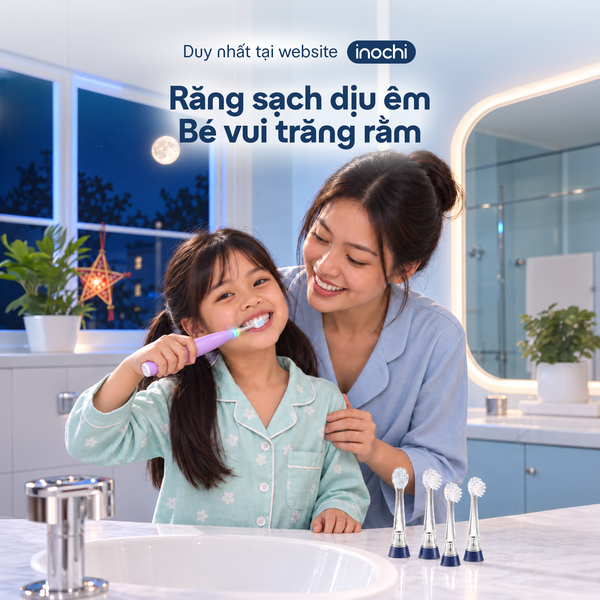  Combo Trung Thu Cho "Pé": Bàn chải điện em bé Okina Kid và Đầu bàn chải em bé 