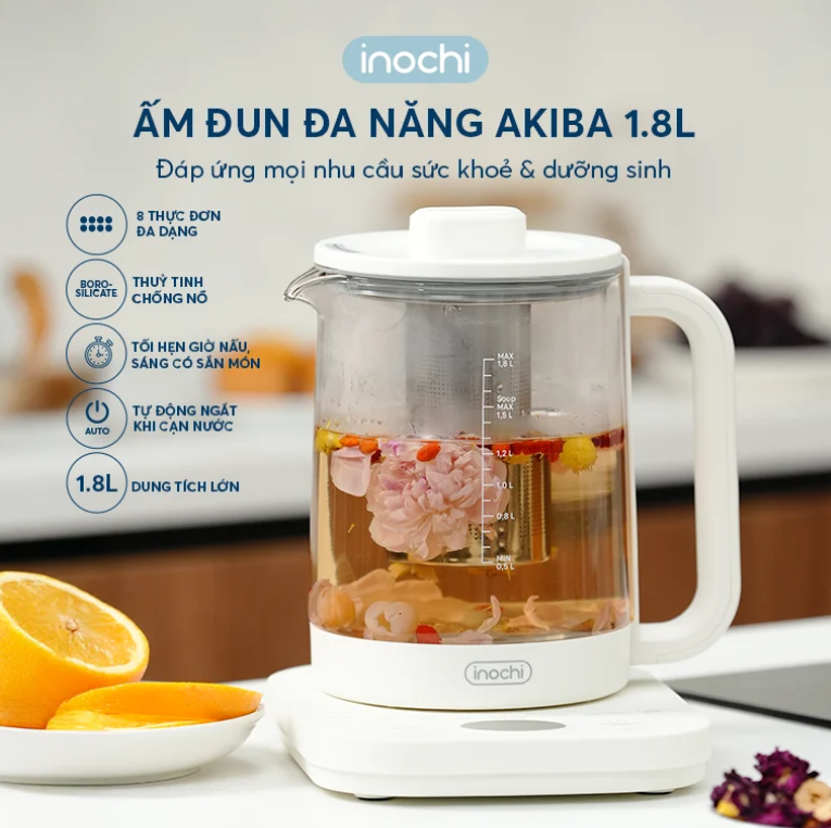 Combo Đun Nhanh Ấm Lâu: Ấm đun đa năng Akiba và Bình giữ nhiệt Fuji Cylin 200ml - 2