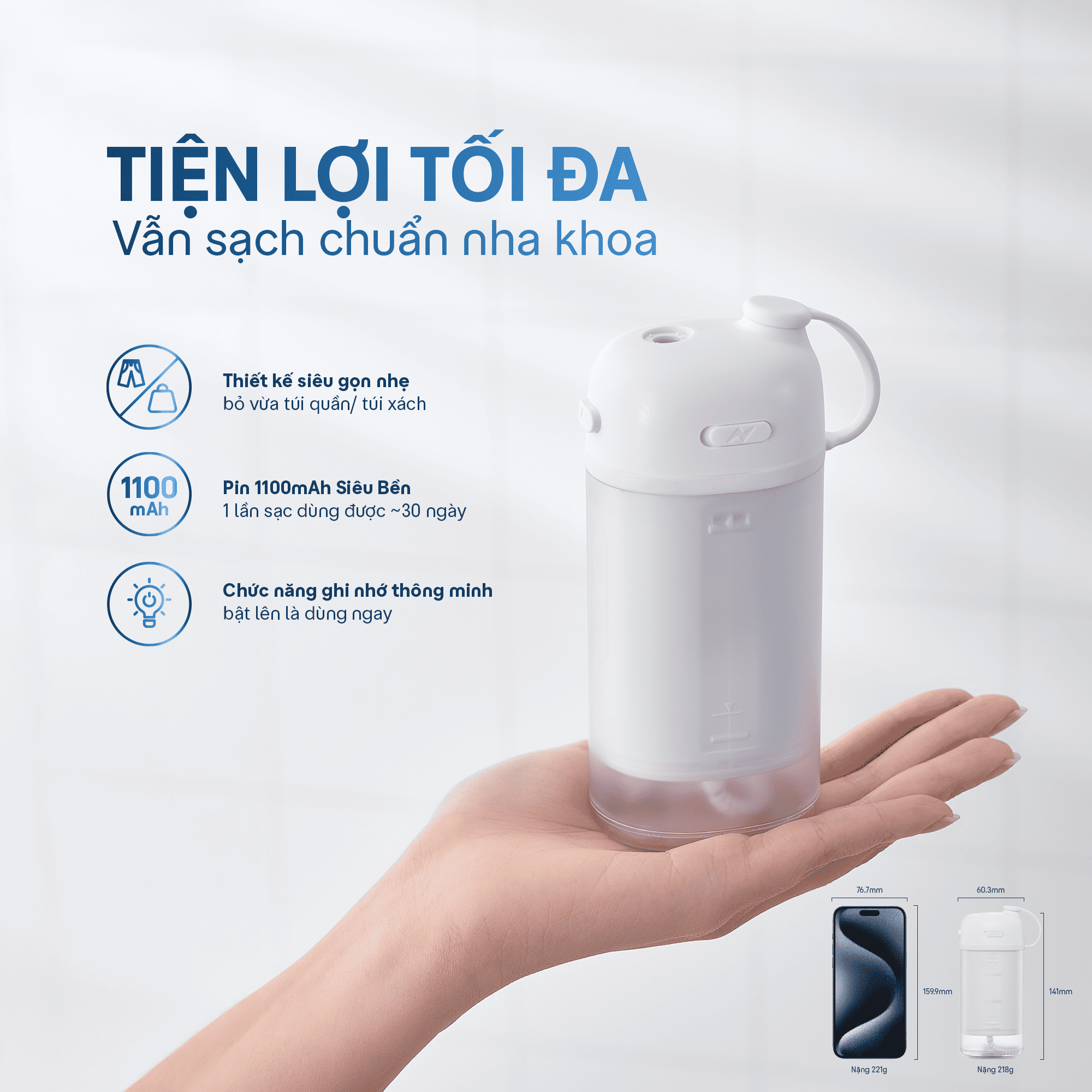  Máy tăm nước gấp gọn Okina 