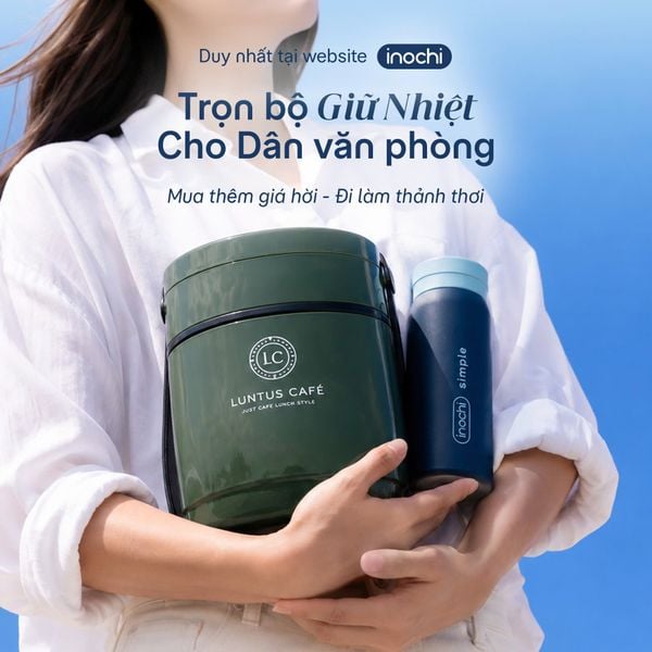  Combo Mang Cơm Đi Làm: Hộp cơm giữ nhiệt 800ml và Bình giữ nhiệt Fuji Cylin 