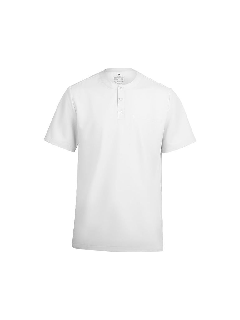 MAT03 - THREE BUTTON HENLY NECKLINE UNIFORM TOP