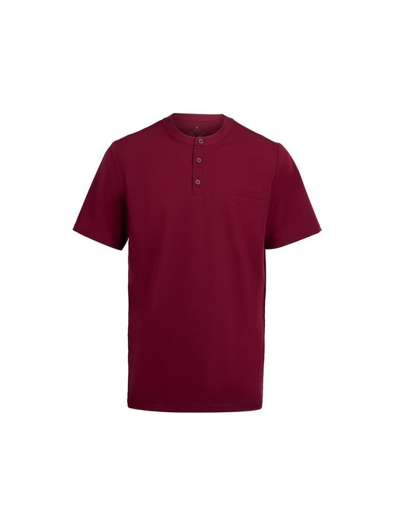 MAT03 - THREE BUTTON HENLY NECKLINE UNIFORM TOP
