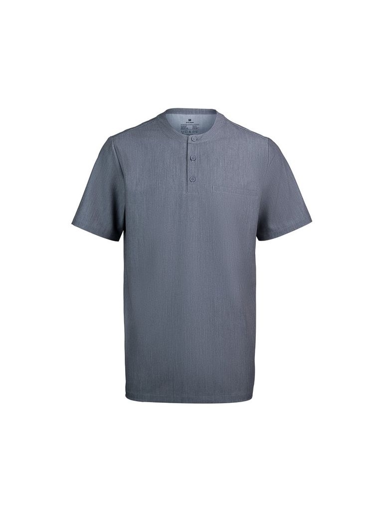MAT03 - THREE BUTTON HENLY NECKLINE UNIFORM TOP