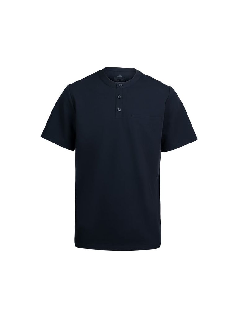 MAT03 - THREE BUTTON HENLY NECKLINE UNIFORM TOP