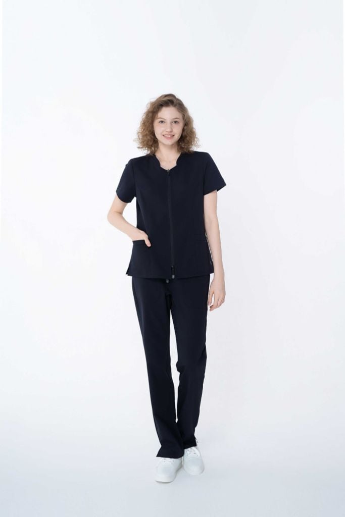 WAT08 & WAP07 | ĐỒNG PHỤC WORKWEAR NỮ GRACE ZIP TOP & SOFT STRAIGHT PANT