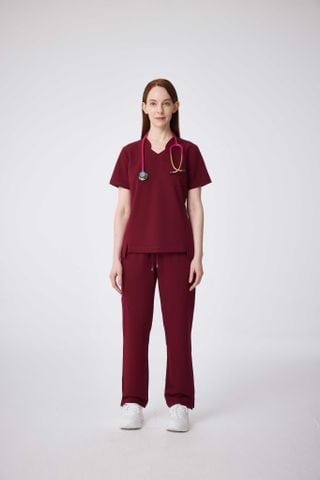 WAT03 - CHEST POCKET V-NECK UNIFORM TOP