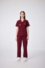 WAT03 - CHEST POCKET V-NECK UNIFORM TOP