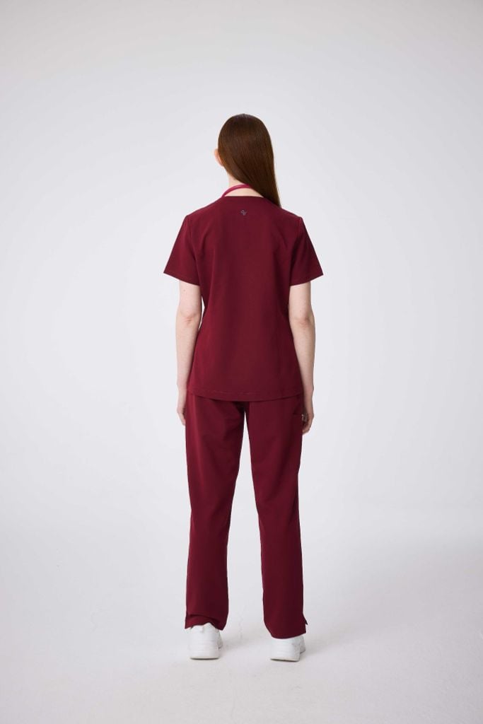 WAT03 - CHEST POCKET V-NECK UNIFORM TOP