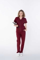 WAT08 & WAP07 | ĐỒNG PHỤC WORKWEAR NỮ GRACE ZIP TOP & SOFT STRAIGHT PANT