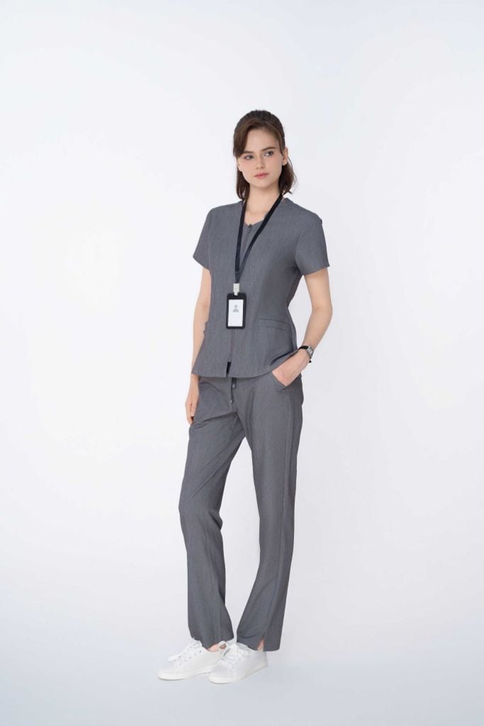 WAT08 & WAP07 | ĐỒNG PHỤC WORKWEAR NỮ GRACE ZIP TOP & SOFT STRAIGHT PANT